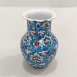 گلدان فیروزه ای کوچک مینا کاری (012)