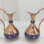 جفت پارچ مسی میناکاری شده