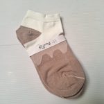 جوراب ساق کوتاه کرمی طرح بستنی