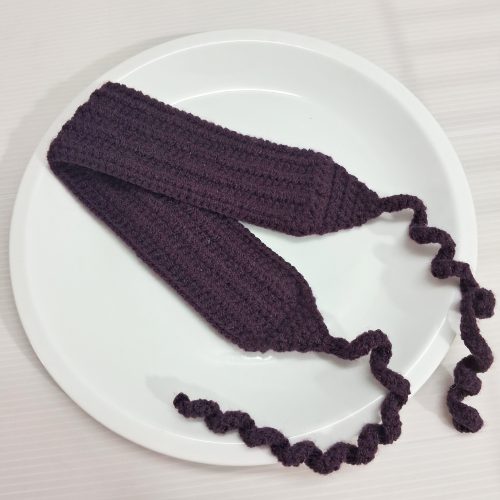 هدبند بافت بادمجونی