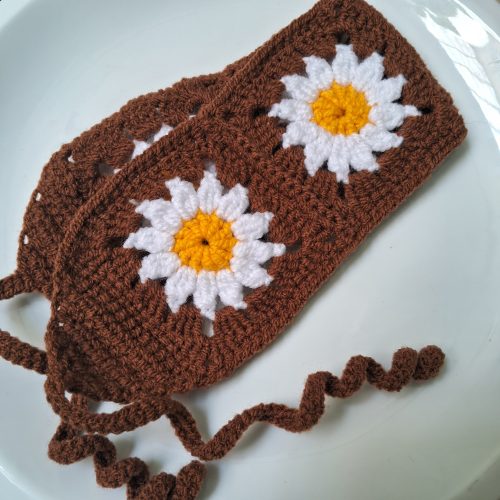 هدبند بافت بابونه قهوه ای