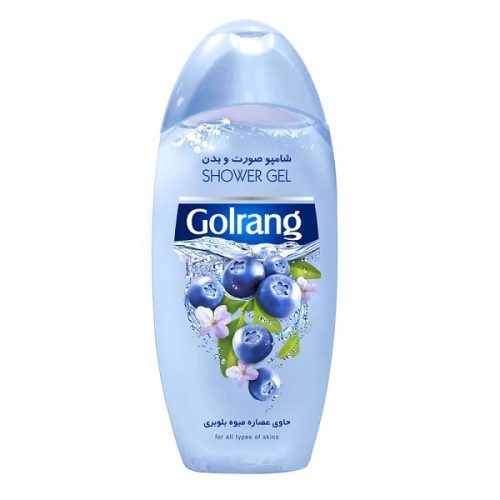 شامپو صورت و بدن گلرنگ Golrang مدل Blueberry حاوی عصاره بلوبری وزن 400 گرم