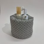 استند رومیزی پارچه ای خالخالی طوسی ۰۵ - تصویر 2