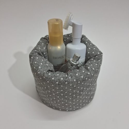 استند رومیزی پارچه ای خالخالی طوسی ۰۵