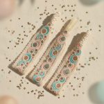 هدبند طرحدار ابی صورتی